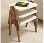 Asir SZETT 3x PARIS dohányzóasztal krémbarna/barna színben 845HCT2822 (AS1105)