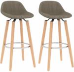 vidaXL Scaune de bar, 2 buc. , gri taupe, material textil (289386)
