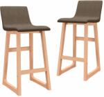 vidaXL Scaune de bar, 2 buc. , maro, material textil (289400)
