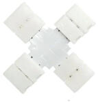 24LED Conector X MONO 8mm + Clips - Cruce