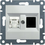 Hager Lumina WL2210 kombinált Informatikai csatlakozóaljzat 1xRJ11 +1xRJ45 Cat5e UTP, fehér burkolattal, keret nélkül (WL2210)