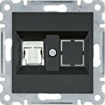 Hager Lumina WL2173 Informatikai csatlakozóaljzat 1xRJ45, Cat6 FTP fekete burkolattal, keret nélkül (WL2173)