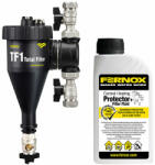 Fernox Total filter TF1 iszapleválasztó, mágneses, golyóscsappal 28mm + F1 inhibitor folyadék (62146)
