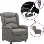 vidaXL Fotoliu rabatabil electric, gri deschis, textil (3098506)