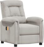 vidaXL Scaun rabatabil de masaj electric, gri deschis, microfibră (3098591)