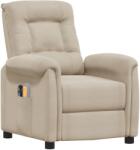 vidaXL Scaun rabatabil de masaj electric, crem, microfibră (3098594)