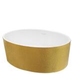 Besco UNIQA GLAM arany pultra építhető mosdó fehér click-clack leeresztővel UMD-U-NGZW (UMD-U-NGZW)