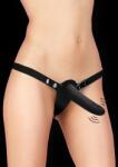 Ouch! Double Vibrating Silicone Strap-On Adjustable Black