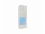 Meblohand IZUMI 2 magasfényű fehér polcos, vitrines függesztett fali szekrény, 105 WH - smartbutor