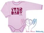 Scamp hosszú ujjú body - Rózsaszín Star Baby