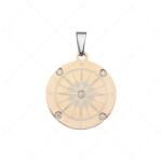  BALCANO - Compass / Iránytű medál cirkónia drágakövekkel, 18K rozé arany bevonattal