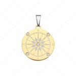  BALCANO - Compass / Iránytű medál cirkónia drágakövekkel, 18K arany bevonattal
