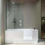 Duravit SHOWER+BATH 170x75 egyenes kád ajtóval, zuhanyfallal, átlátszó üveggel, balos sarokba, 700403000000000 (700403000000000)