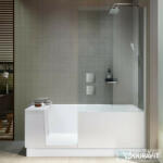 Duravit SHOWER+BATH 170x75 egyenes kád ajtóval, zuhanyfallal, átlátszó üveggel, jobbos sarokba, 700404000000000 (700404000000000)