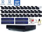  32 KAMERÁS BIZTONSÁGI KAMERARENDSZER 5MP/ IP/ PoE SWITCH/ AI/ 60M IR/H. 265/ ONVIF KÜLTÉRI CSŐ KAMERA