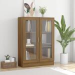 vidaXL Dulap vitrină, stejar maro, 82, 5x30, 5x115 cm, lemn prelucrat (815620) Biblioteca