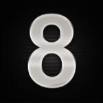 Autófejlesztés Öntapadó krómhatású műgyantás 8 szám 27 x 27 mm