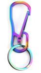  Karabineres fém kulcstartó szivárvány színben holografikus mintával PRÉMIUM (KFKSZIV)