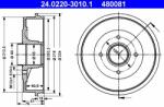 ATE Tambur frana ATE 24.0220-3010.1 (24.0220-3010.1) - automobilus