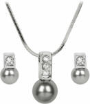 Levien Elegáns nyaklánc és fülbevaló szett Pearl Caorle Grey