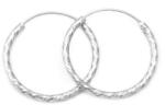 Beneto Csodálatos ezüst karika fülbevaló AGUC350 4 cm