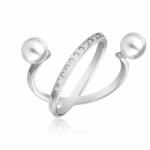 Emily Westwood Elegáns acél gyűrű gyöngyökkel WR1023S - vivantis