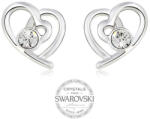 Levien Romantikus fülbevaló Szív tiszta kristályokkal