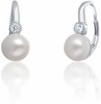 JwL Luxury Pearls Gyönyörű ezüst fülbevalók valódi fehér gyöngyből JL0673 - vivantis