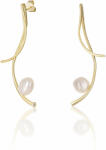 JwL Luxury Pearls Hosszú aranyozott fülbevalók valódi barokk gyöngyökkel JL0682 - vivantis