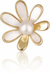 JwL Luxury Pearls Aranyozott bross 2 az 1- ben fehér igazgyönggyel és kristállyal JL0661 - vivantis