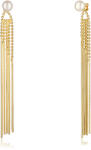 JwL Luxury Pearls Hosszú, aranyozott fülbevalók 2 az 1-ben valódi gyöngyökkel JL0654 - vivantis