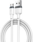 XO NB208 micro USB adatkábel (Fehér) - puha szilikon borítás