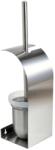 Green Clean Falra szerelhető WC-kefe tartó, r. m. acél, selyem, INOX (GCHI40S)