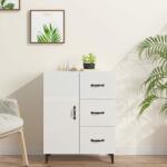 vidaXL Servantă, alb extralucios, 69, 5x34x90 cm, lemn compozit (812183) Comoda