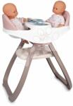 Smoby Scaun de masă pentru gemene Twin Highchair 2in1 Natur D'Amour Baby Nurse Smoby pentru păpușă de 42 cm cu 4 accesorii de la 24 luni (SM220371)
