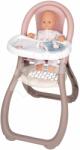 Smoby Scaun de masă Highchair Natur D'Amour Baby Nurse Smoby cu 2 accesorii pentru păpușă de 42 cm de la 18 luni (SM220370)