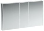 Laufen FRAME 25 Tükrös szekrény, alumínium, 3 kétoldalas tükrös ajtó, Fényes fehér 130X75X15 - H4087549001451 (H4087549001451)