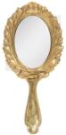 Clayre & Eef Kézitükör ovál 13x1x27cm, arany, műanyag
