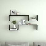 vidaXL Rafturi de perete, 2 buc. , negru, 100x15x20 cm, PAL (807269) Raft
