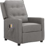 vidaXL Fotoliu de masaj electric rabatabil, gri deschis, textil (3098622)