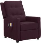 vidaXL Fotoliu de masaj electric rabatabil, violet, textil (3098629)