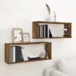 vidaXL Rafturi de perete cub, 2 buc. , stejar fumuriu 60x15x23 cm, lemn (815924) Raft