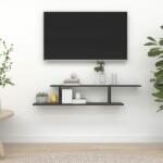 vidaXL Raft TV cu montaj pe perete, negru, 125x18x23 cm, PAL (806990) Raft