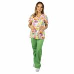 Lotus Bluza medicala imprimata Lotus 1, Pastel