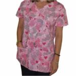 Lotus Bluza medicala imprimata Lotus 1, Pink Butterfly