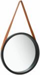 vidaXL Oglindă de perete cu o curea, 50 cm, negru (320367)