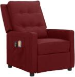 vidaXL Fotoliu de masaj electric rabatabil, roșu vin, textil (3098625)