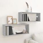 vidaXL Rafturi de perete cub, 2 buc. , gri sonoma, 60x15x23 cm, lemn (815927) Raft