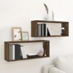 vidaXL Rafturi de perete cub, 2 buc. , stejar maro, 60x15x23 cm, lemn (815930) Raft