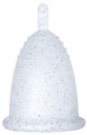 Me Luna Cupă menstruală, mărimea L, glitter argintiu - MeLuna Soft Menstrual Cup Stem